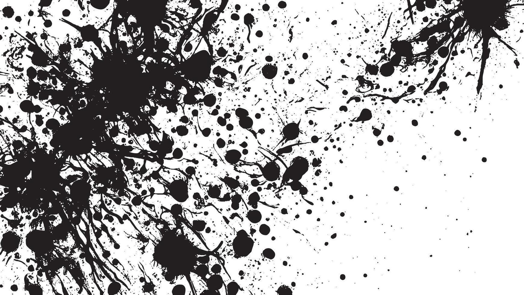 Black Monochrome Abstract Gritty Grunge Art Texture on White Background vector