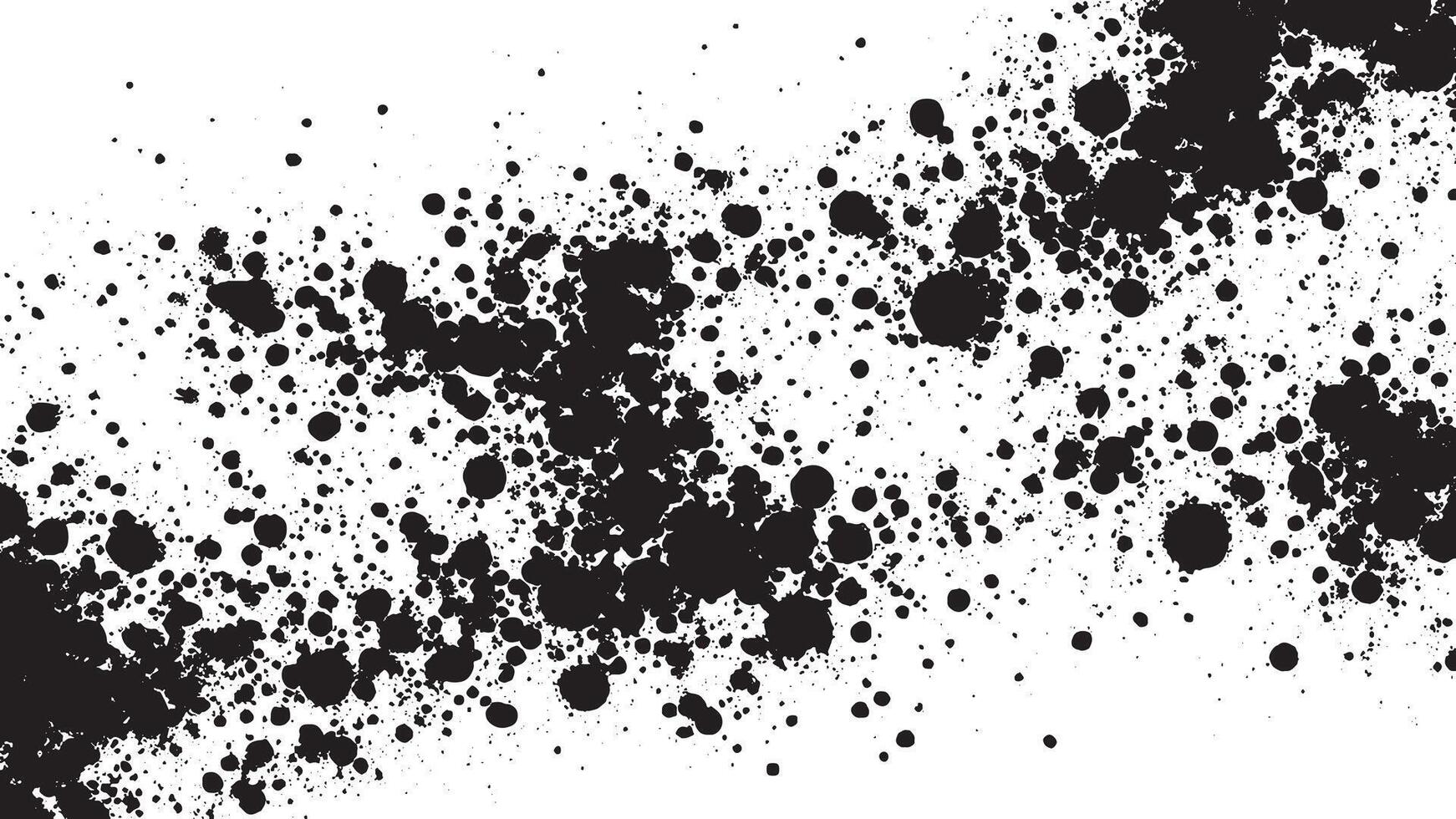 Black Monochrome Grunge Texture with Fine Granules on White Background vector