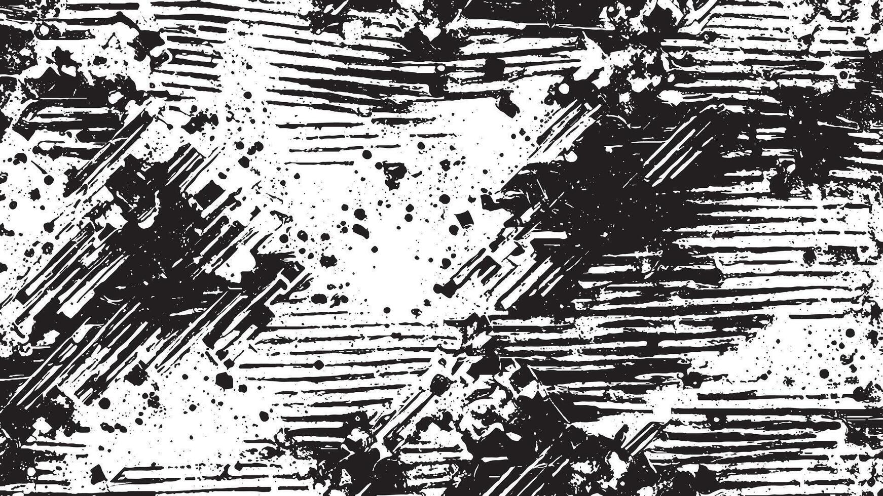 Art of Detailed Black Gritty Grunge Texture on White Background vector