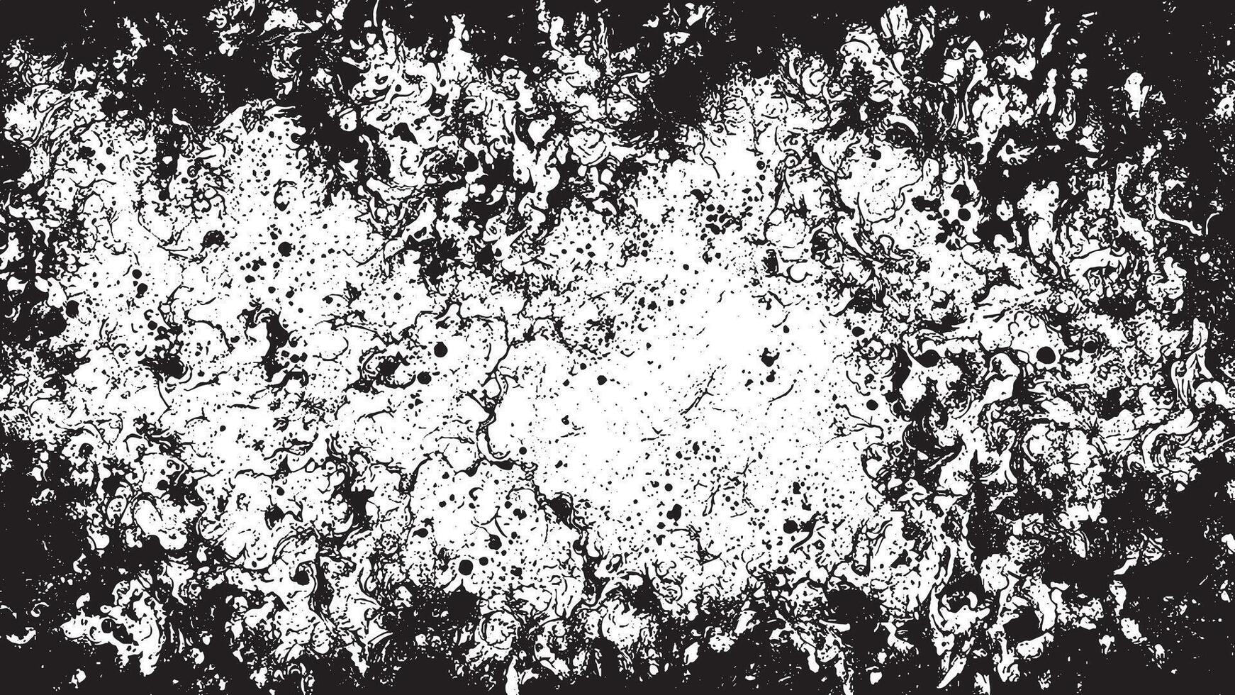 Art of Detailed Black Gritty Grunge Texture on White Background vector