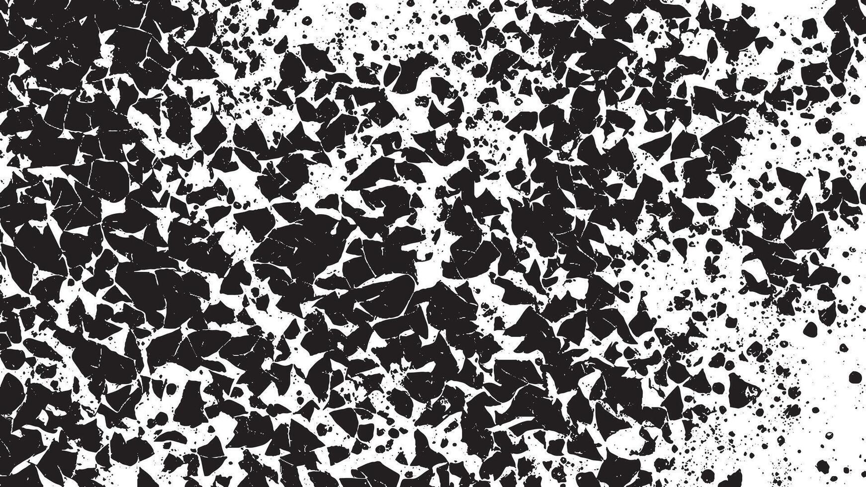 Detailed Black Gritty Abstract Grunge Texture on White Background vector