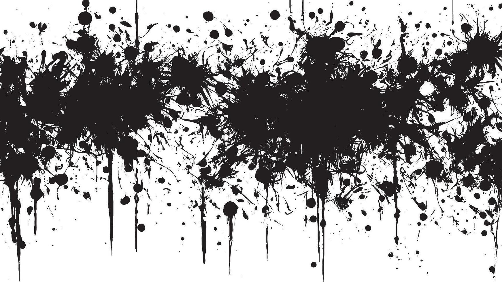 Detailed Black Gritty Abstract Grunge Texture on White Background vector