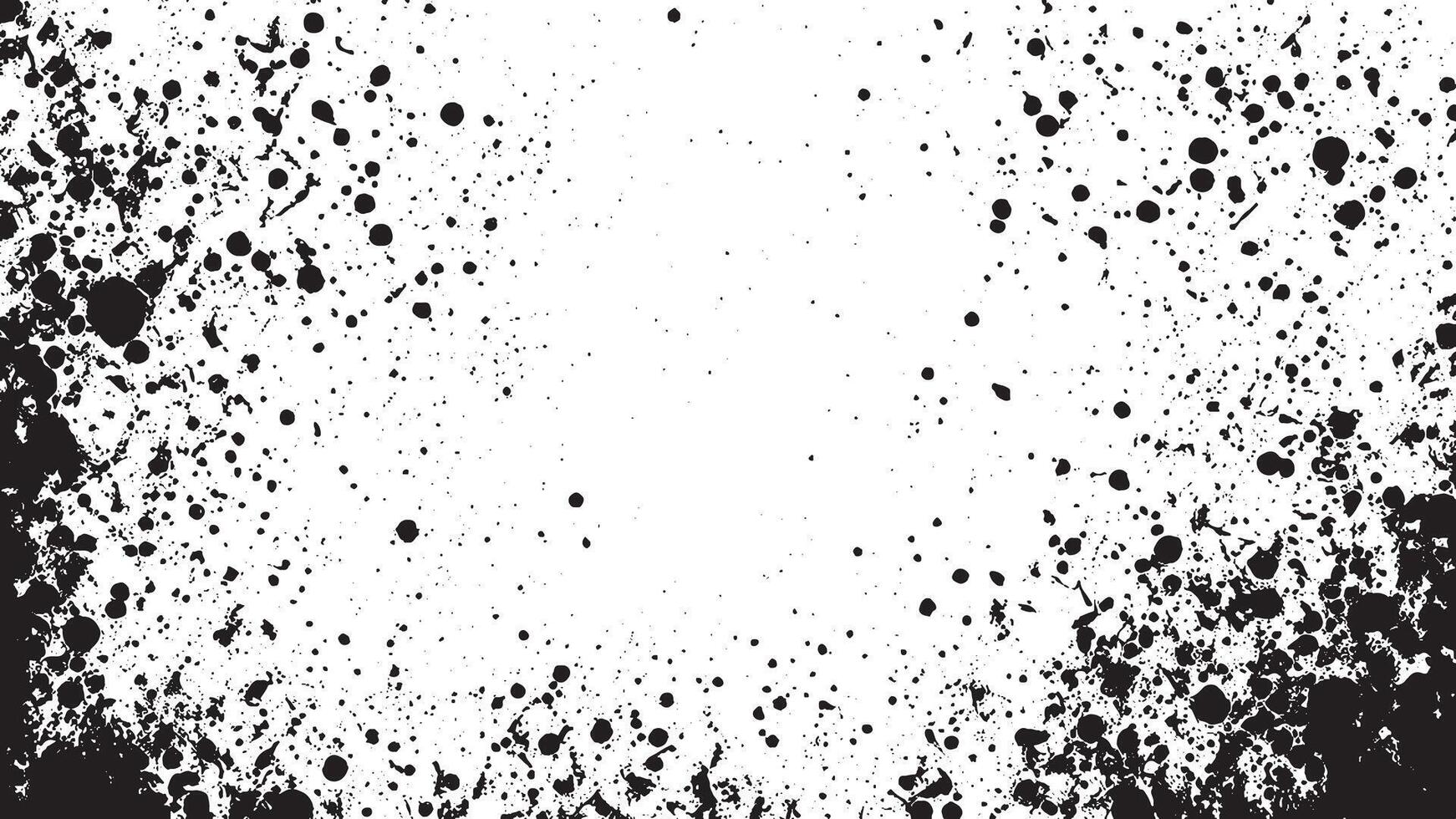 Detailed Black Gritty Abstract Grunge Texture on White Background vector