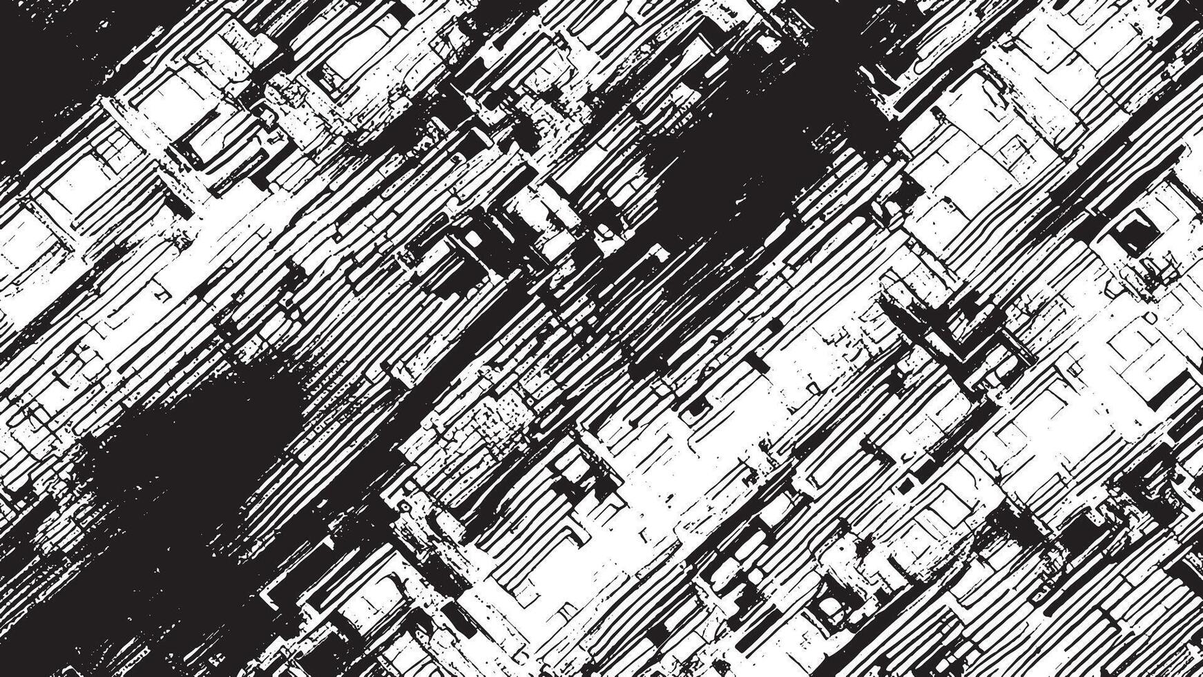 Intricate Black Grunge Texture on White Background vector