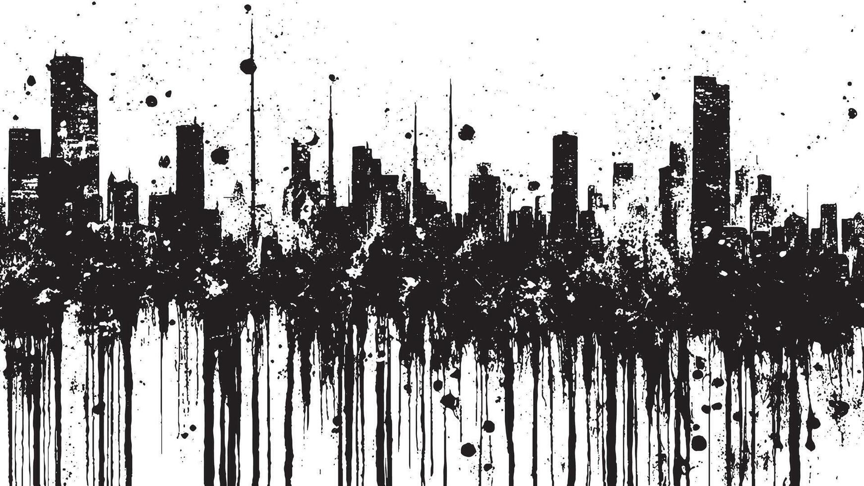 Intricate Black Gritty Texture Overlay on White Background vector