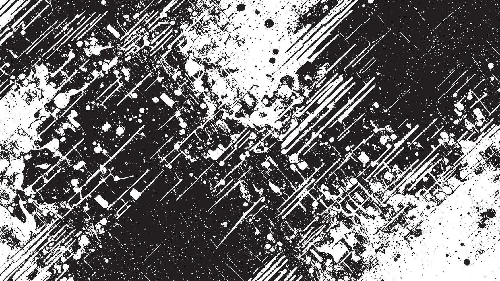 Black Monochrome Abstract Grunge Texture on White Background vector