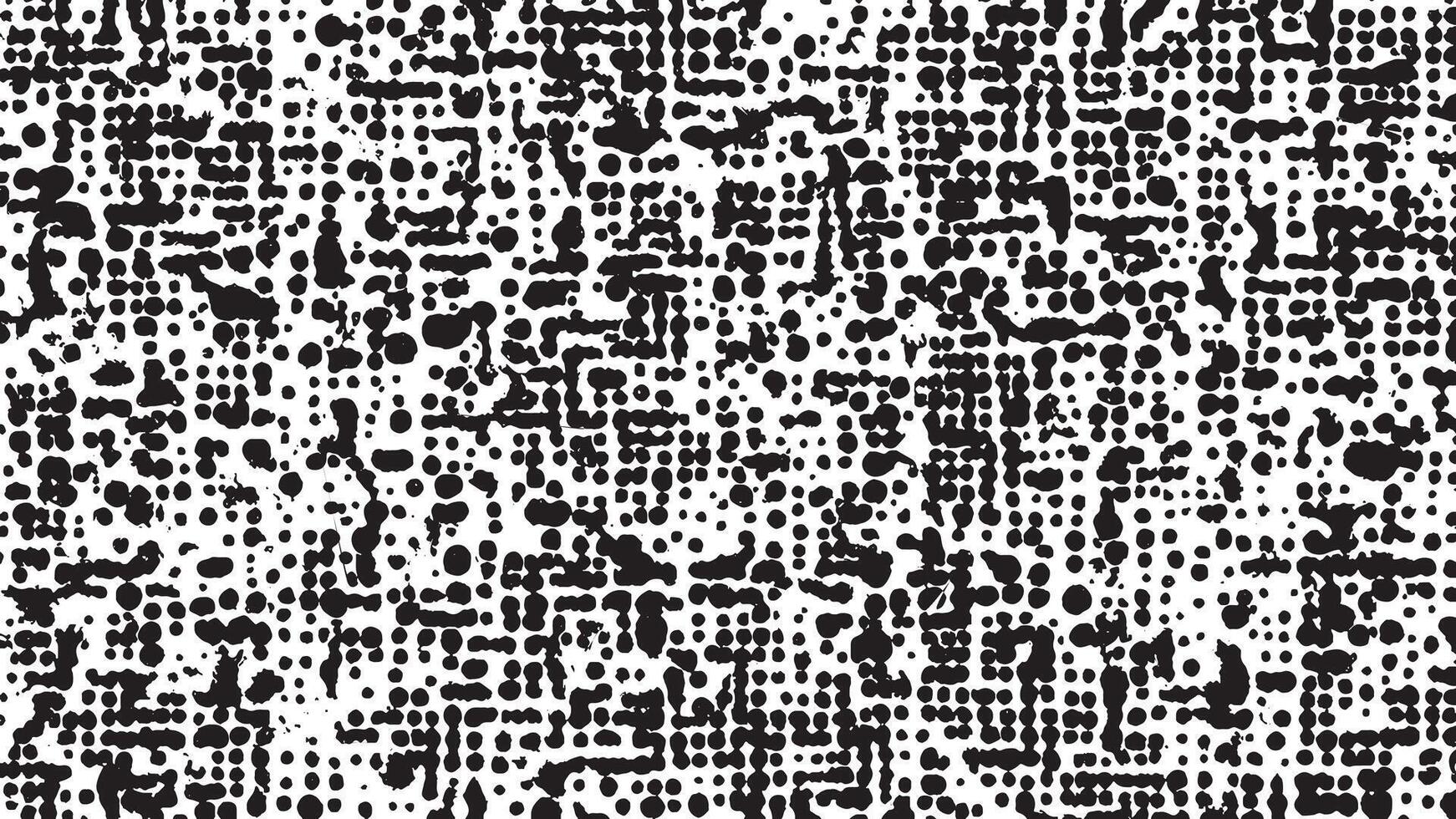Deeply Textured Black Monochrome Gritty Overlay Texture on Crisp White Background vector