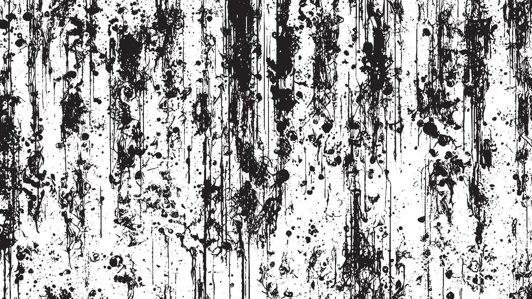 Deeply Textured Black Monochrome Gritty Overlay Texture on Crisp White Background vector