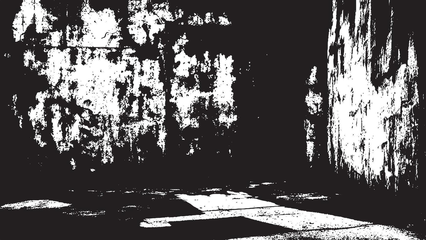 Intensely Dark Black Grunge Texture Overlay on Pure White Background, Emphasizing Depth vector