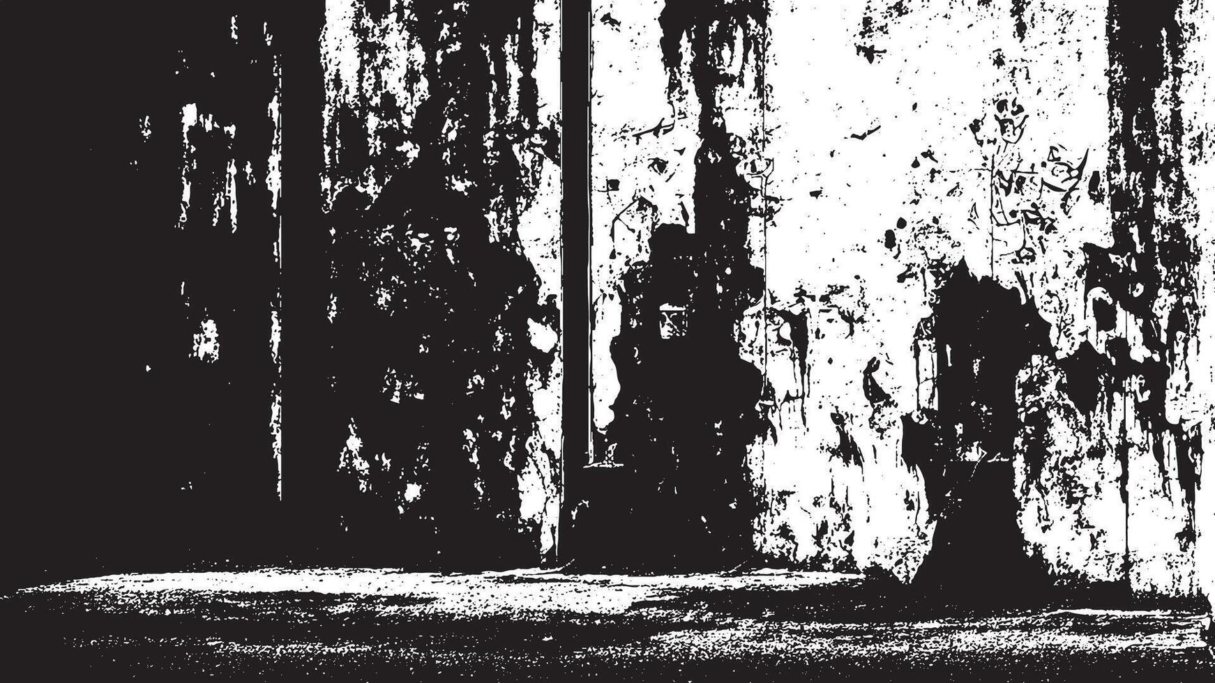 Intensely Dark Black Grunge Texture Overlay on Pure White Background, Emphasizing Depth vector