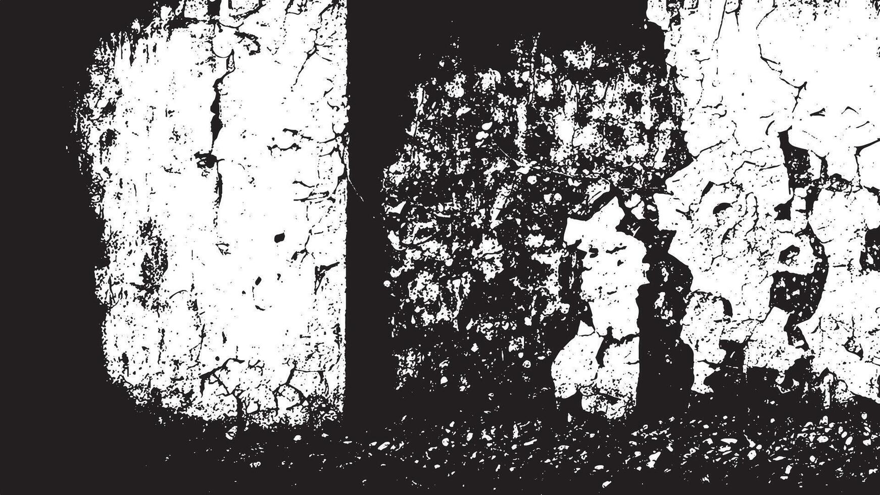 Intensely Dark Black Grunge Texture Overlay on Pure White Background, Emphasizing Depth vector