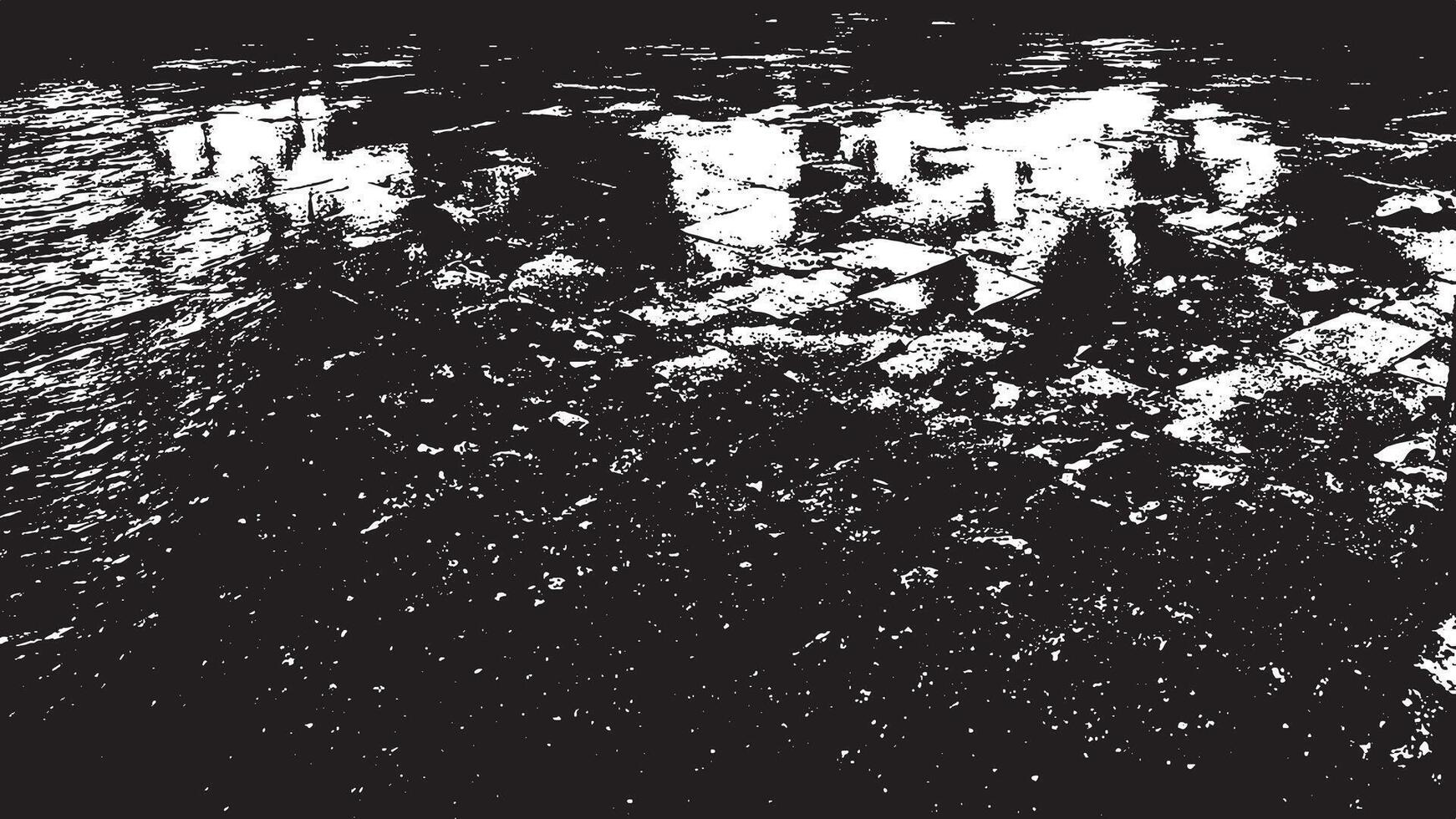 Bold Black Grunge Texture on Clean White Surface, Featuring Sharp Edges and Intense Shades vector