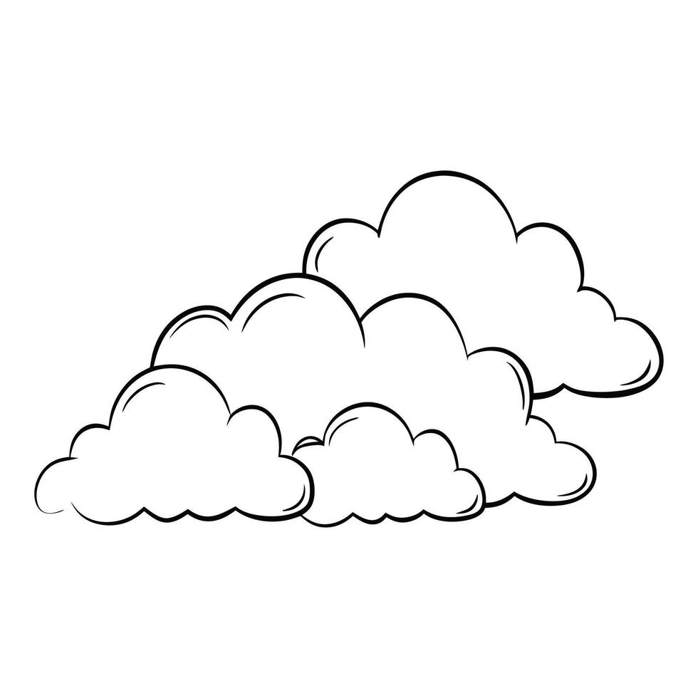Cloud flat design black outline on a white background vector