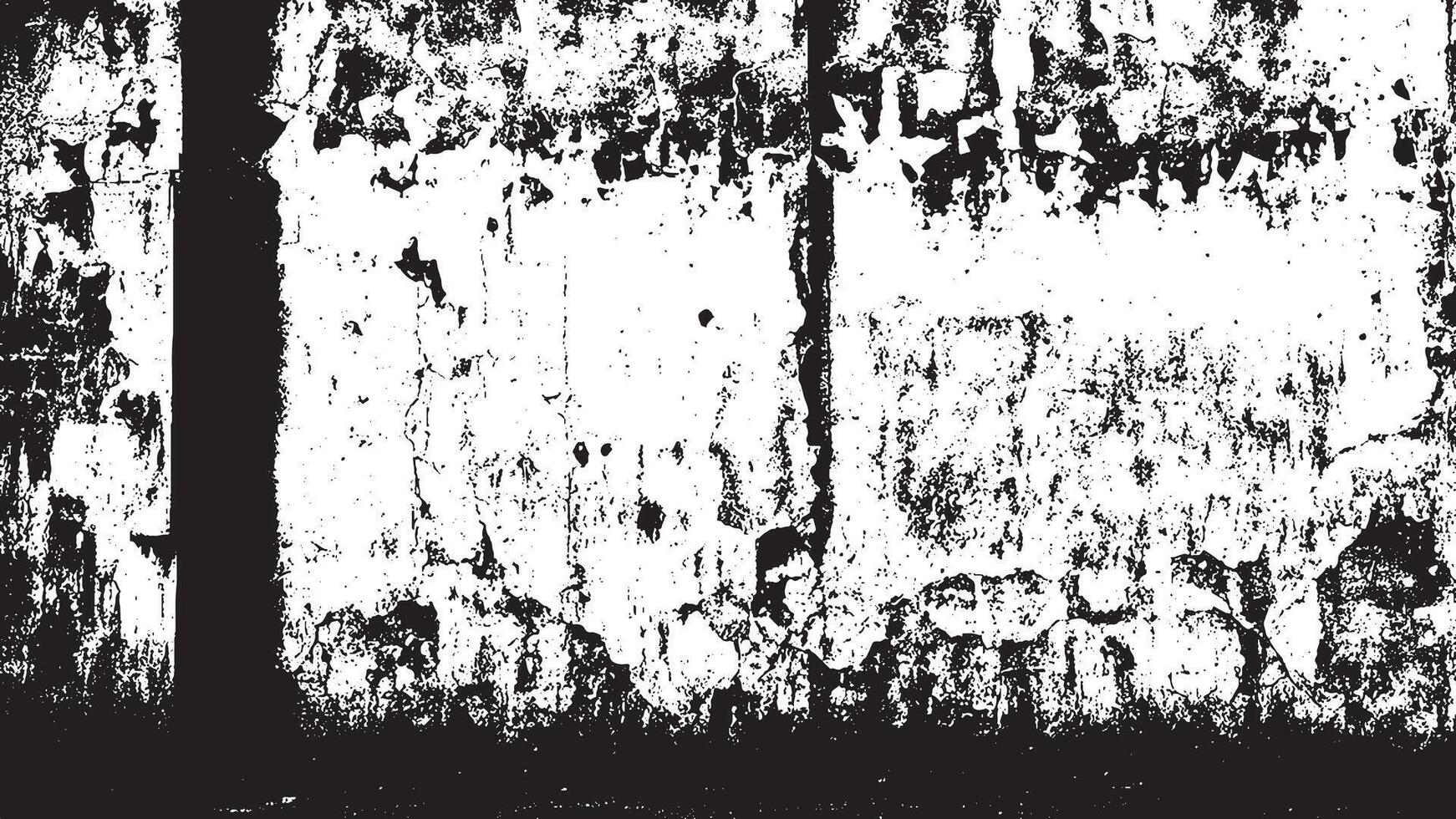 Bold Black Grunge Texture on Clean White Surface, Featuring Sharp Edges and Intense Shades vector