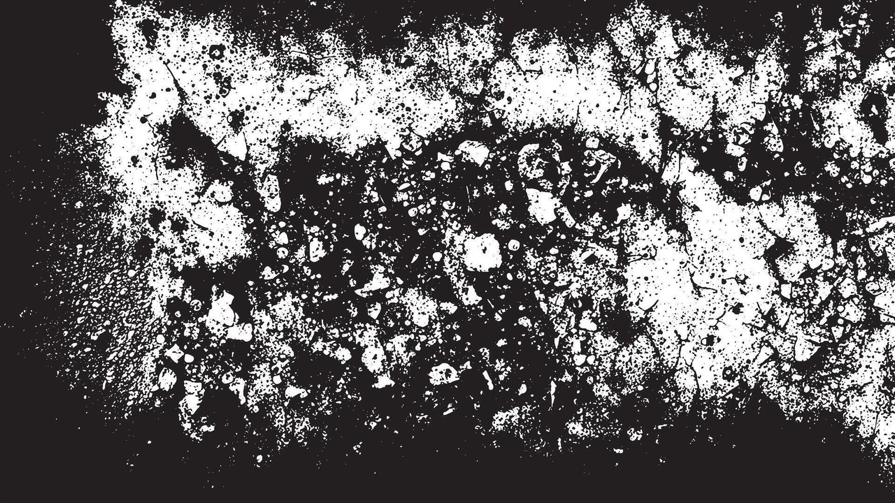 Bold Black Grunge Texture on Clean White Surface, Featuring Sharp Edges and Intense Shades vector