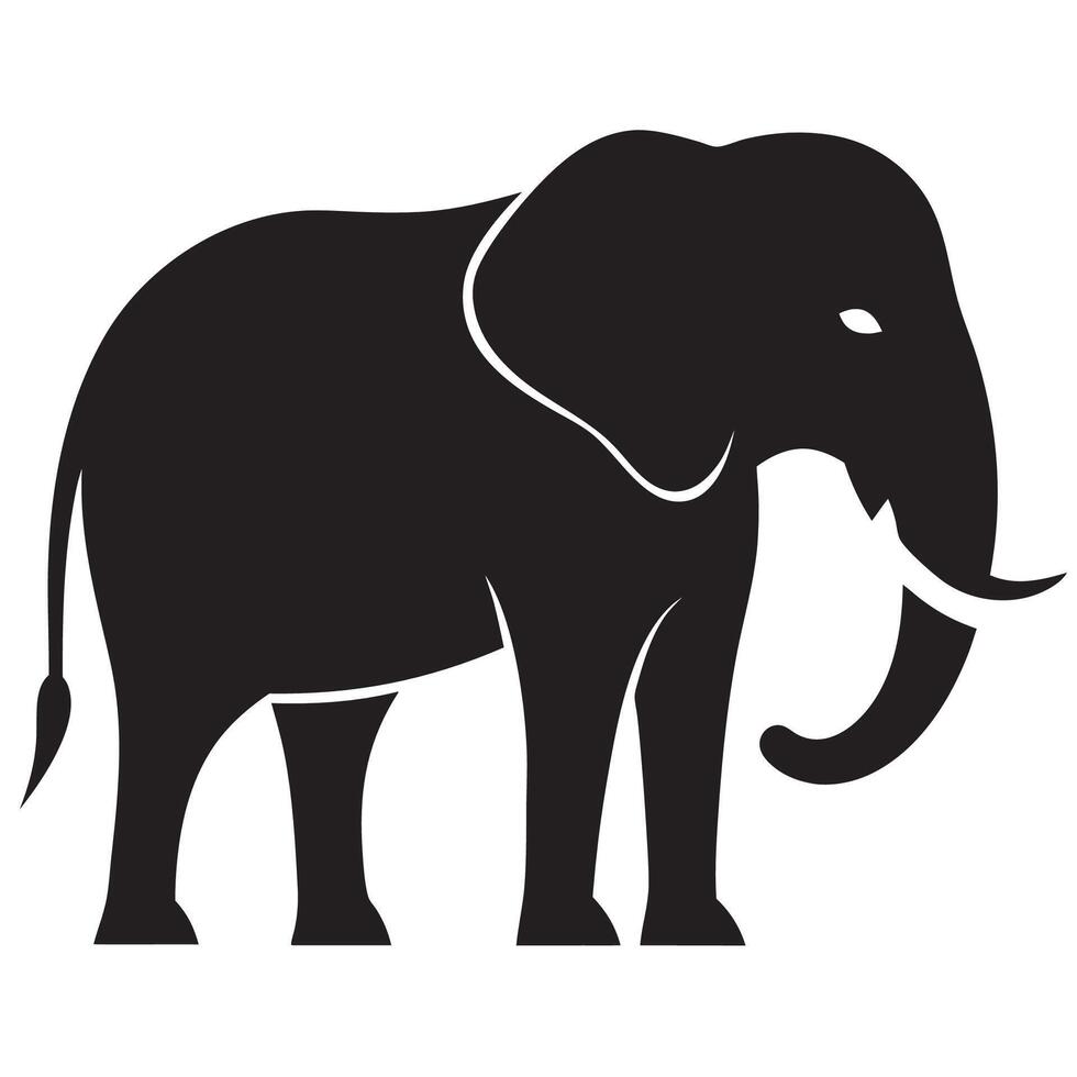 Elephant silhouette art illustration vector