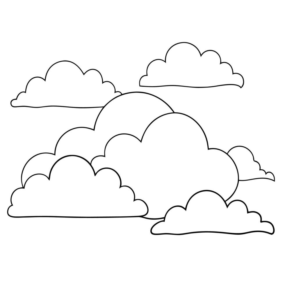 Cloud flat design black outline on a white background vector