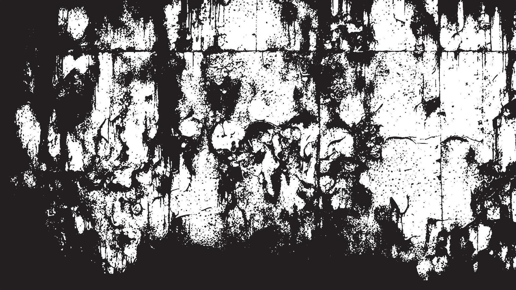 High Contrast Black and White Distressed grunge Texture with Detailed texture, Perfect for Dramatic Effects vector