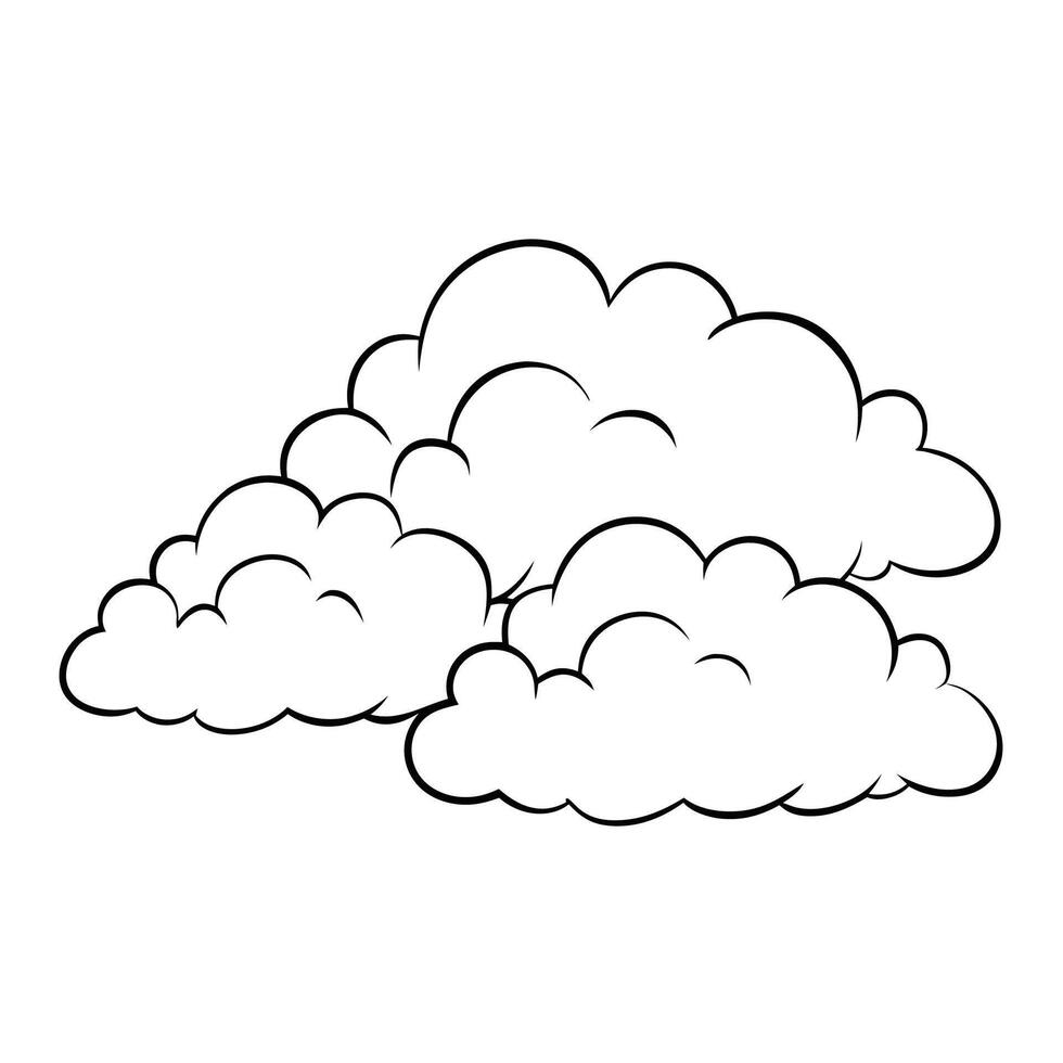 Cloud flat design black outline on a white background vector