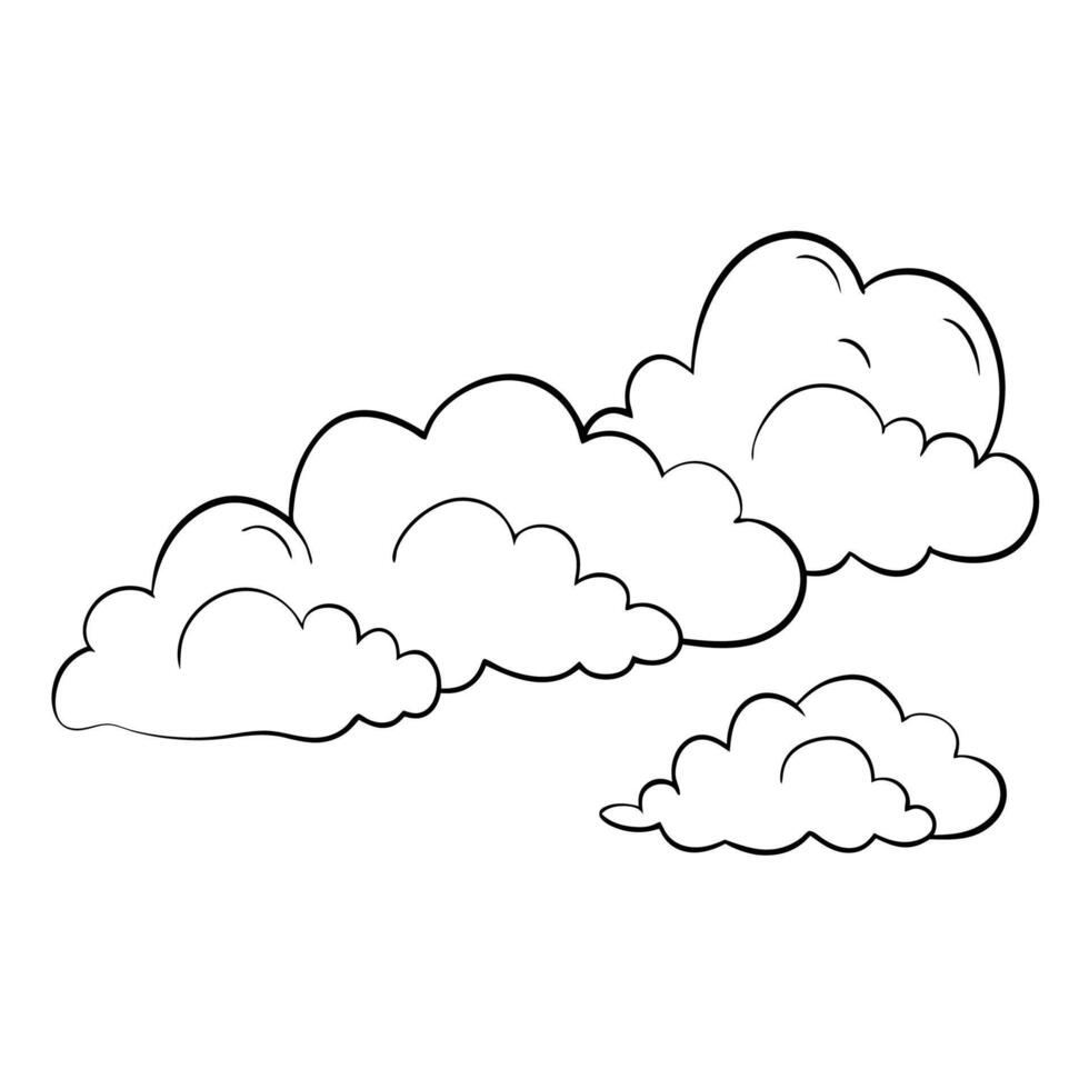 Cloud flat design black outline on a white background vector