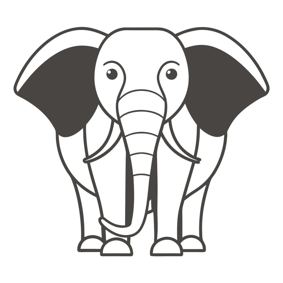Elephant silhouette art illustration vector