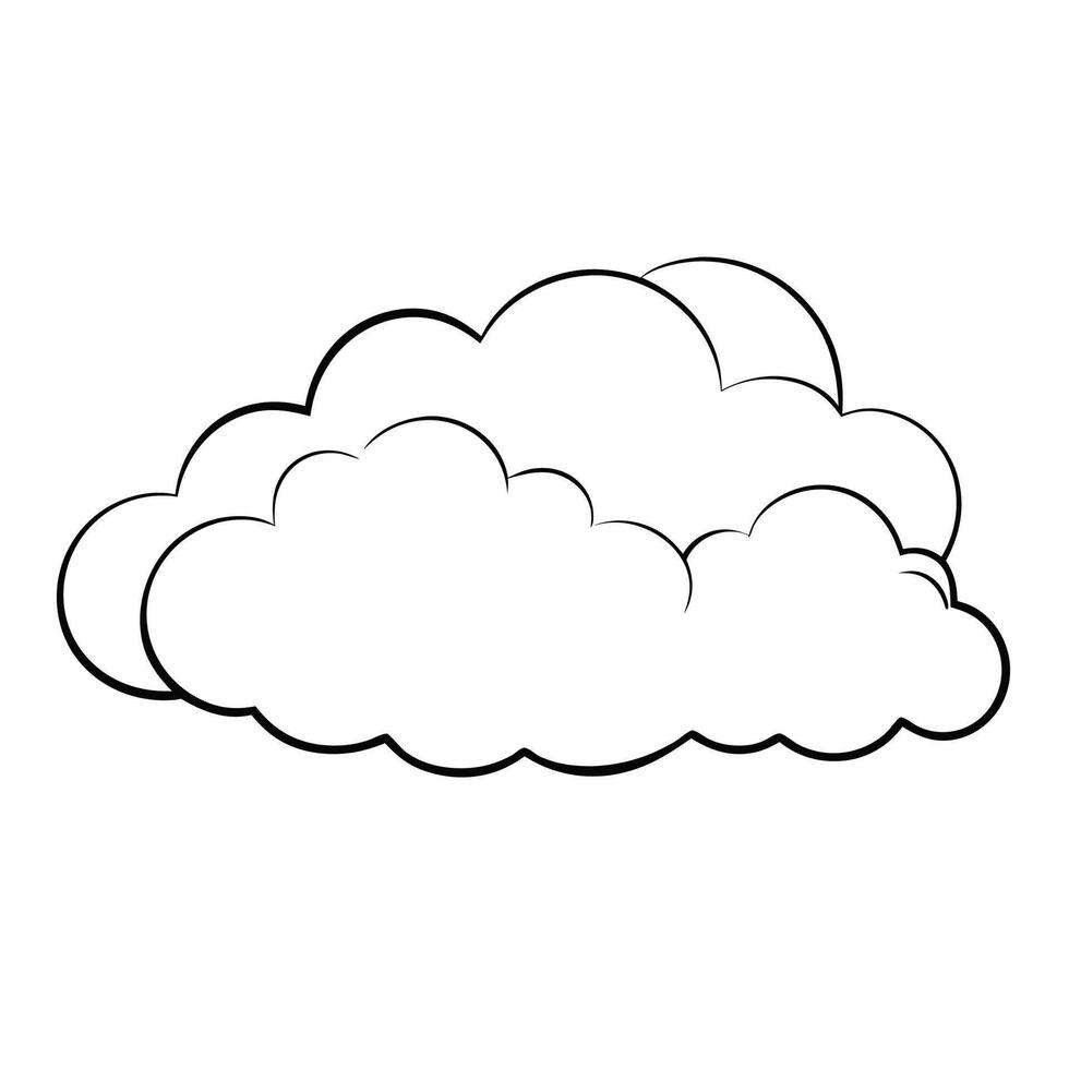 Cloud flat design black outline on a white background vector