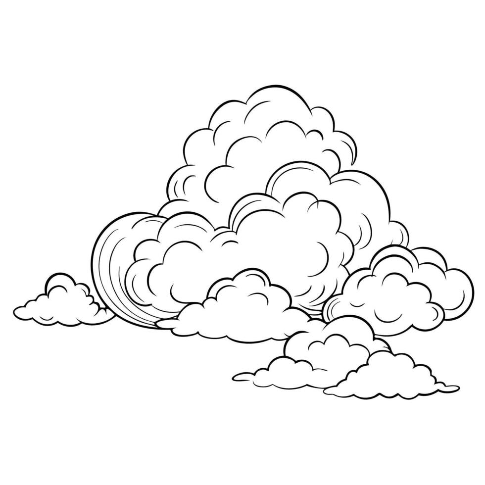 Cloud flat design black outline on a white background vector