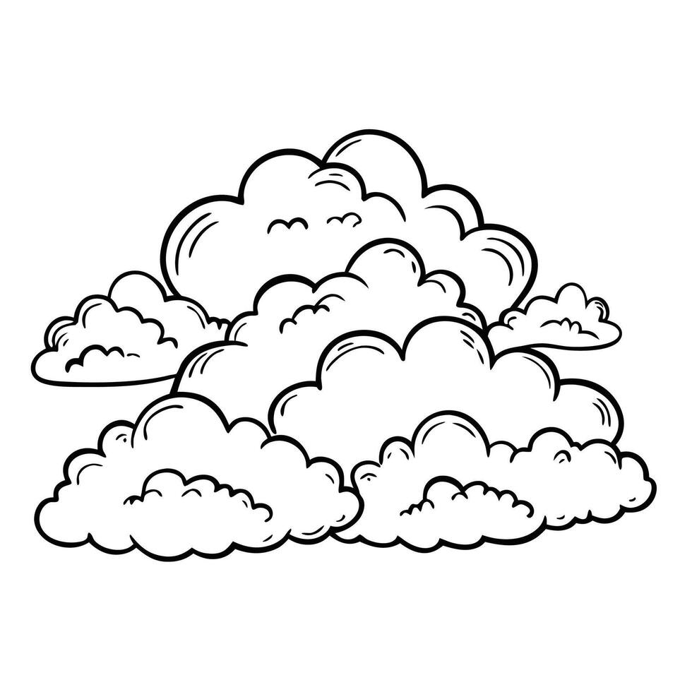 Cloud flat design black outline on a white background vector