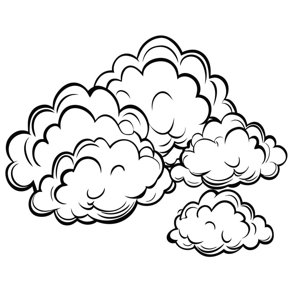 Cloud flat design black outline on a white background vector