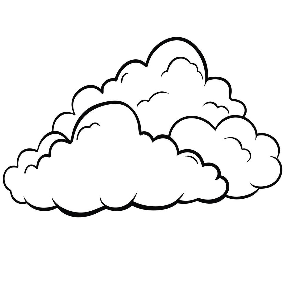 Cloud flat design black outline on a white background vector