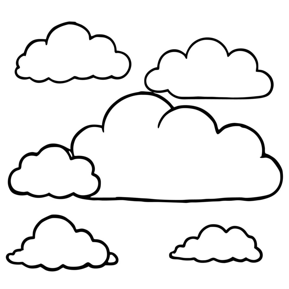 Cloud flat design black outline on a white background vector