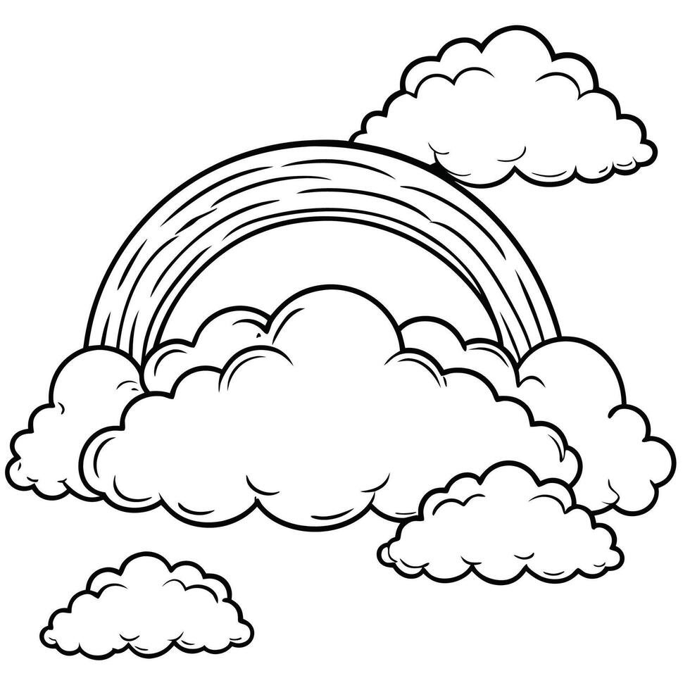 Cloud flat design black outline on a white background vector