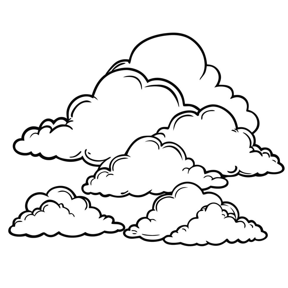Cloud flat design black outline on a white background vector