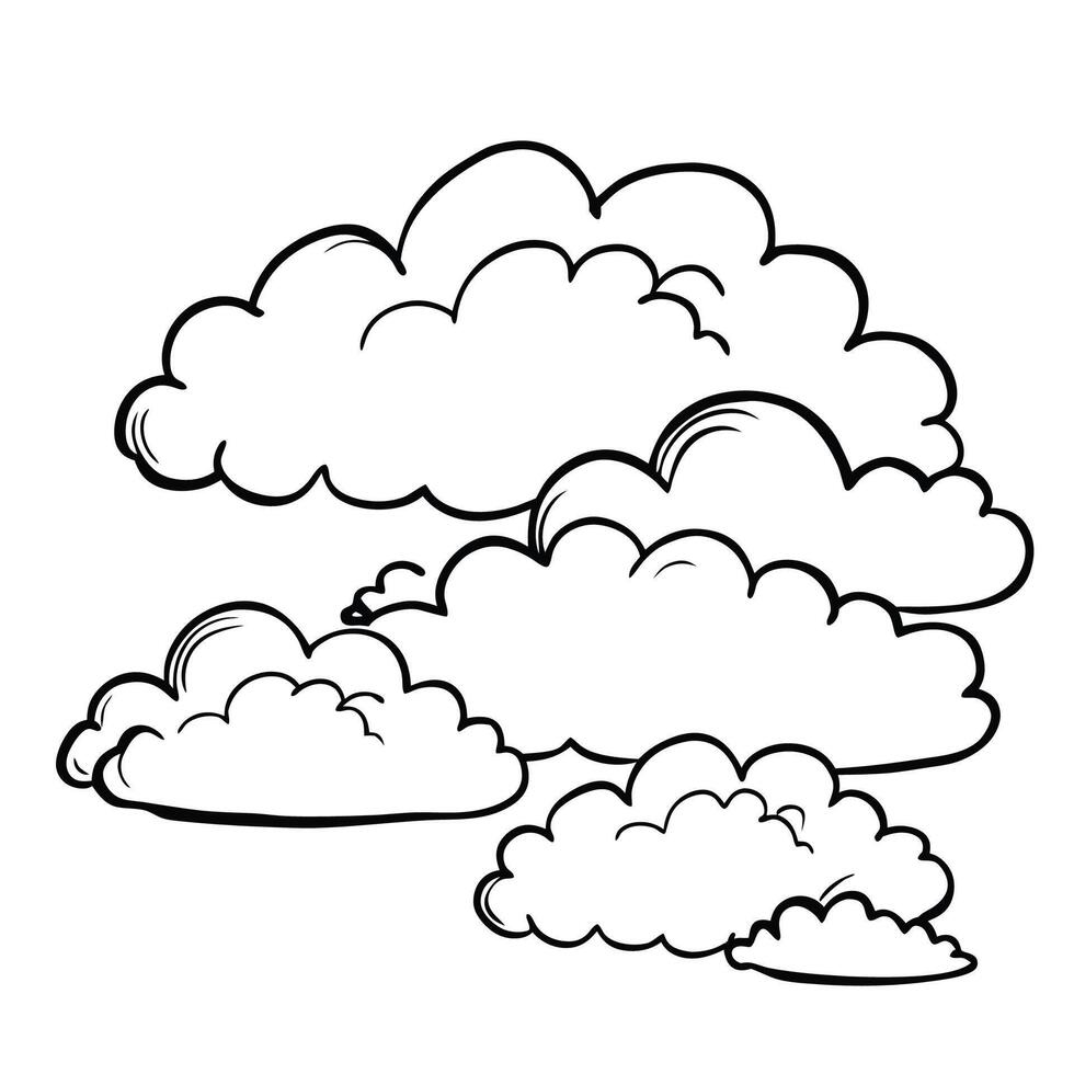 Cloud flat design black outline on a white background vector