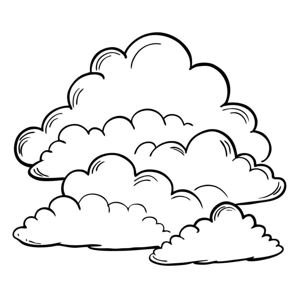 Cloud flat design black outline on a white background vector