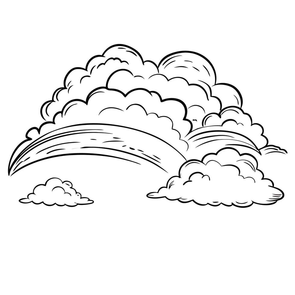 Cloud flat design black outline on a white background vector