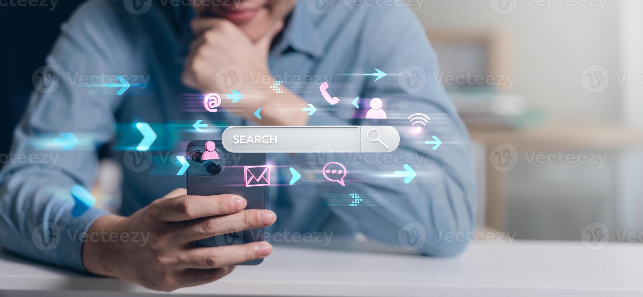Using a mobile phone for internet search photo