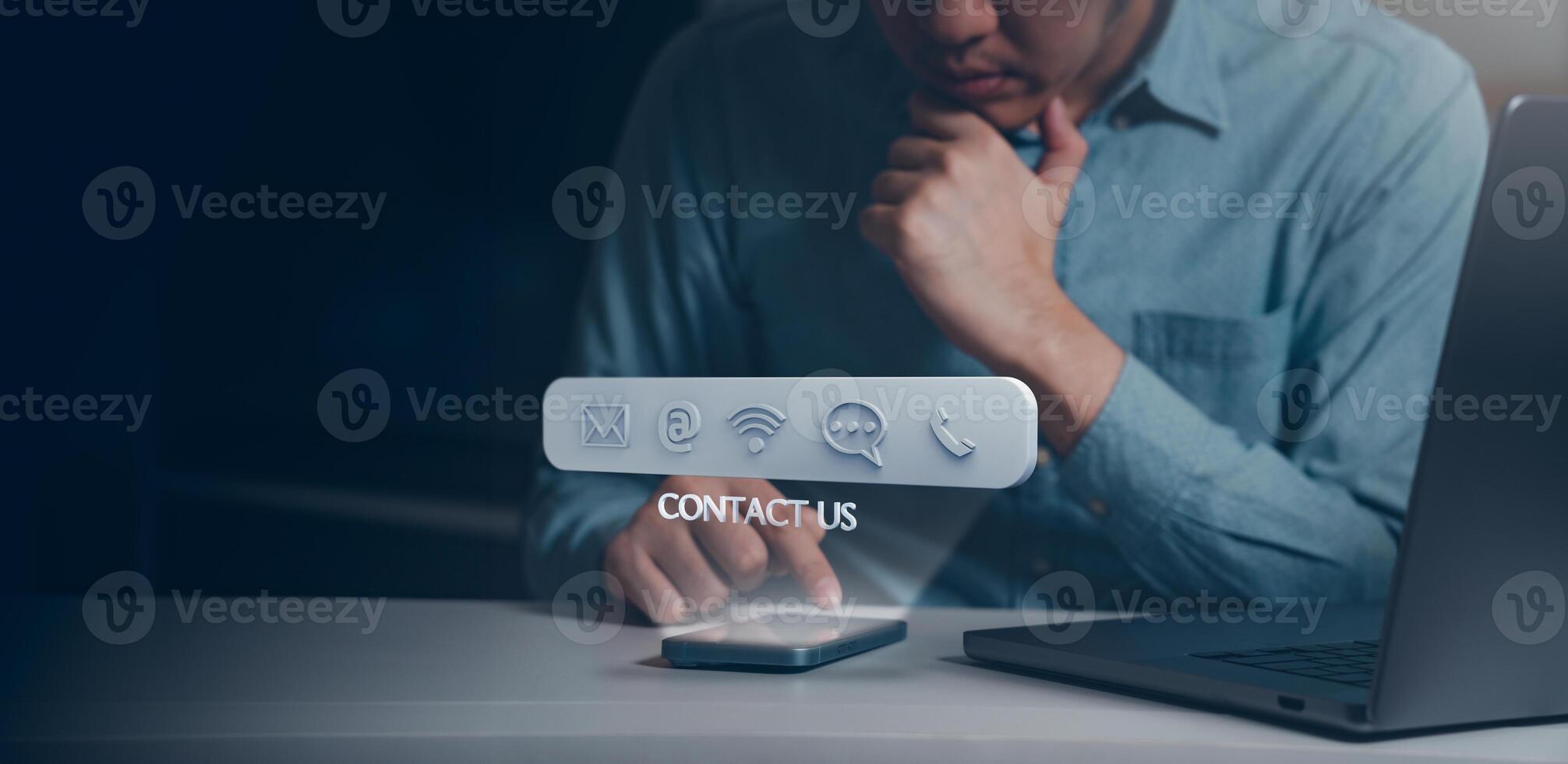 Contacting via email on a mobile phone photo