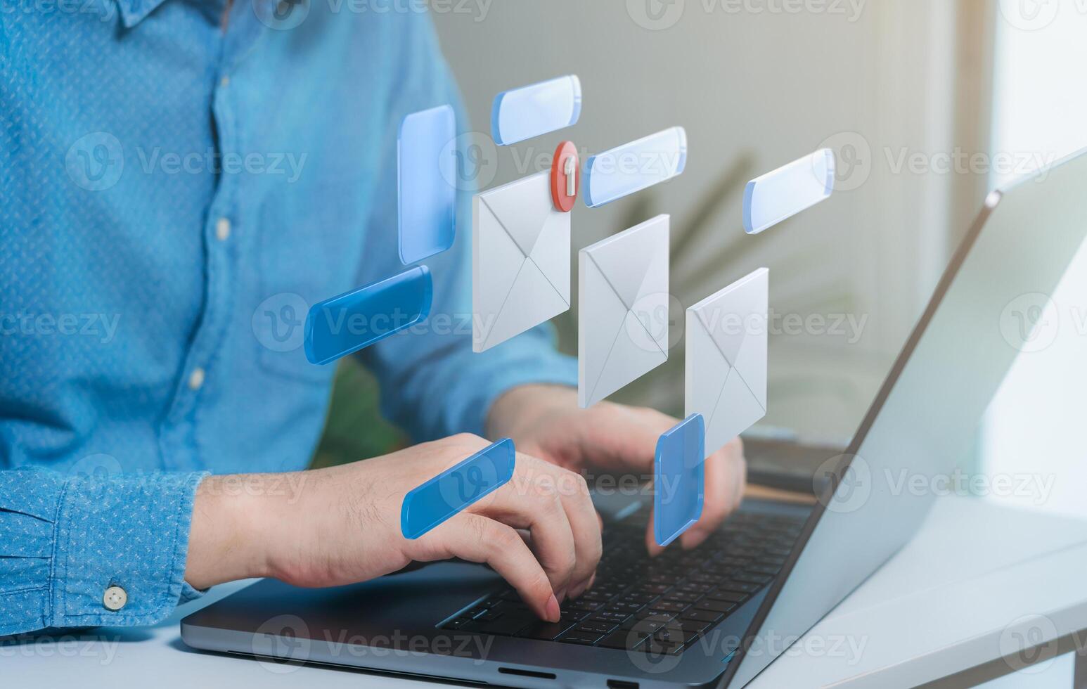 Digital communication and email notifications photo