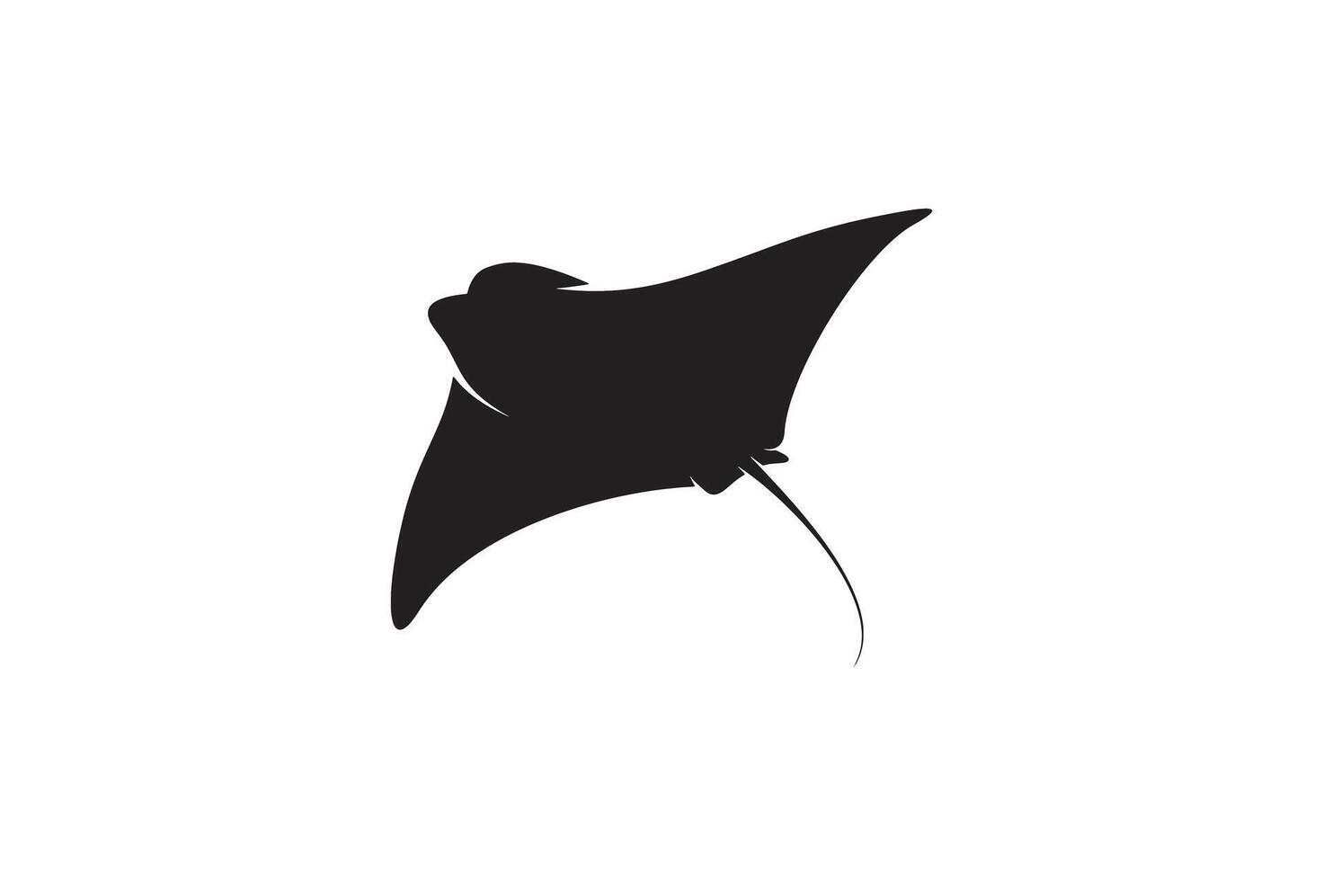 Manta ray fish silhouette art image vector