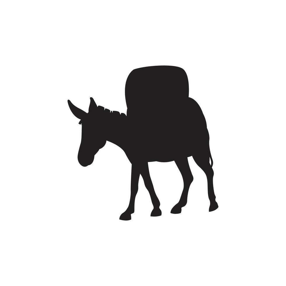 Donkey silhouette Art illustration vector