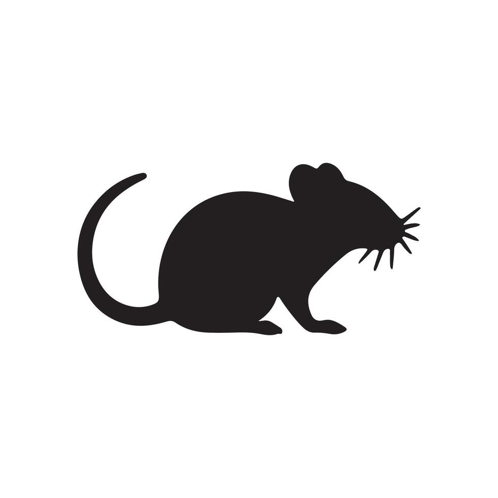 Rate, Mouse silhouette black illustration. vector