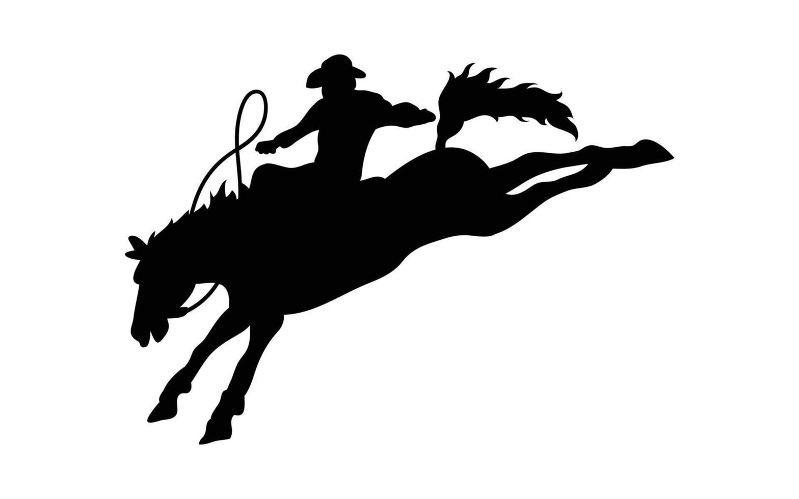 A jumping horse with cowboy and lasso vector