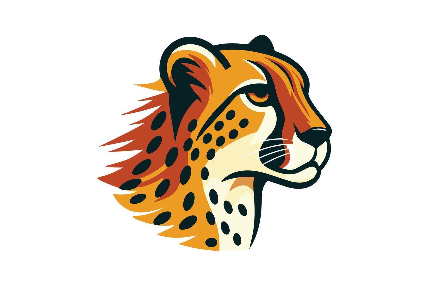 Cheetah logo simple colourful and silhouette vector
