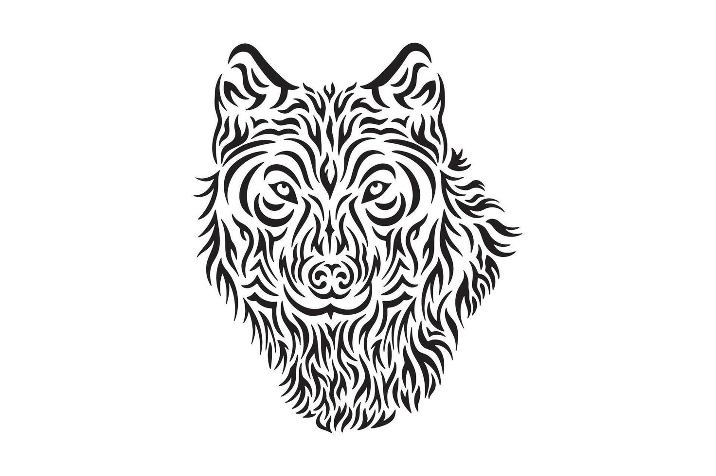 wolf head silhouette image vector
