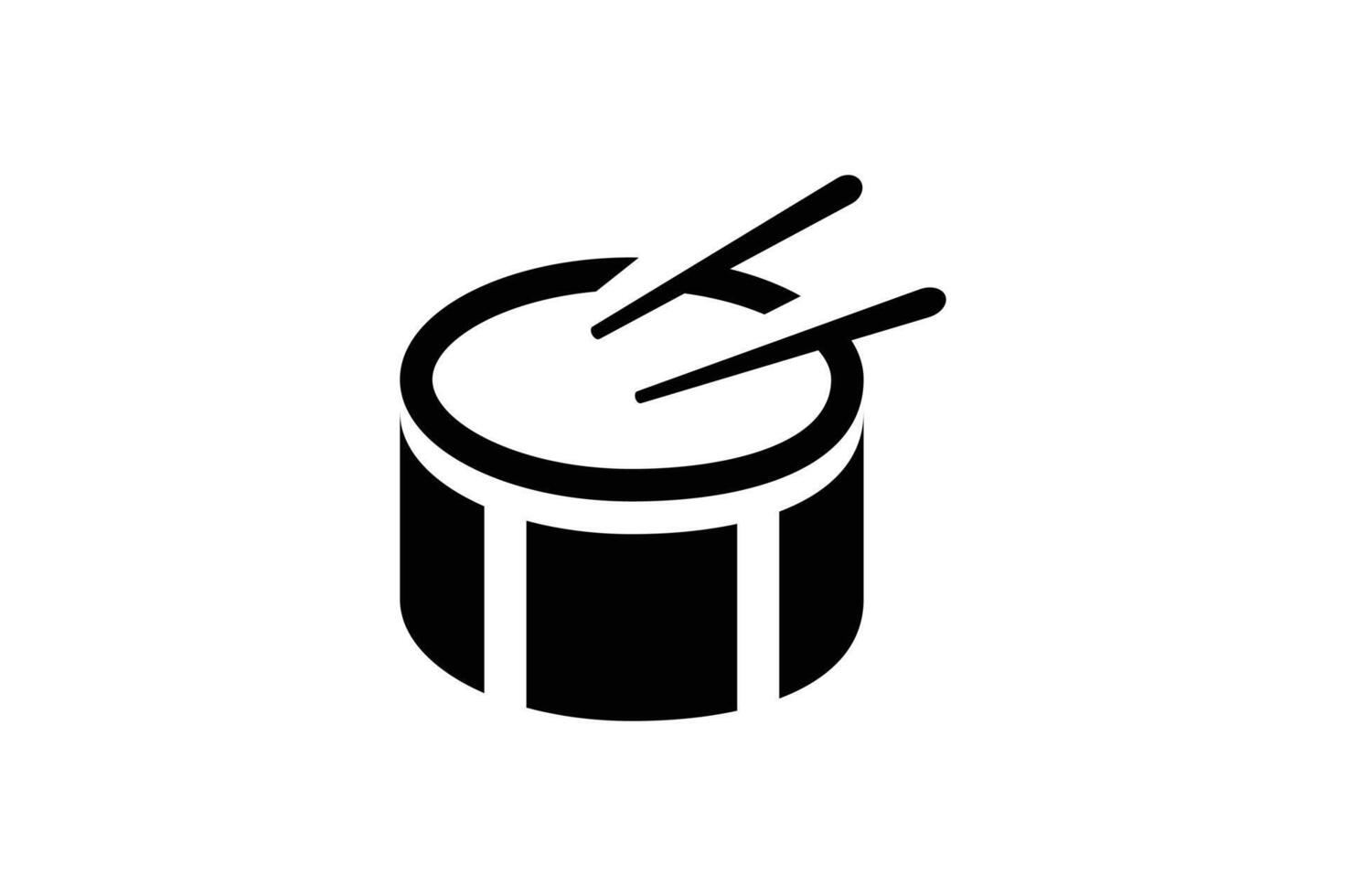 Musical drum set icon silhouette image vector