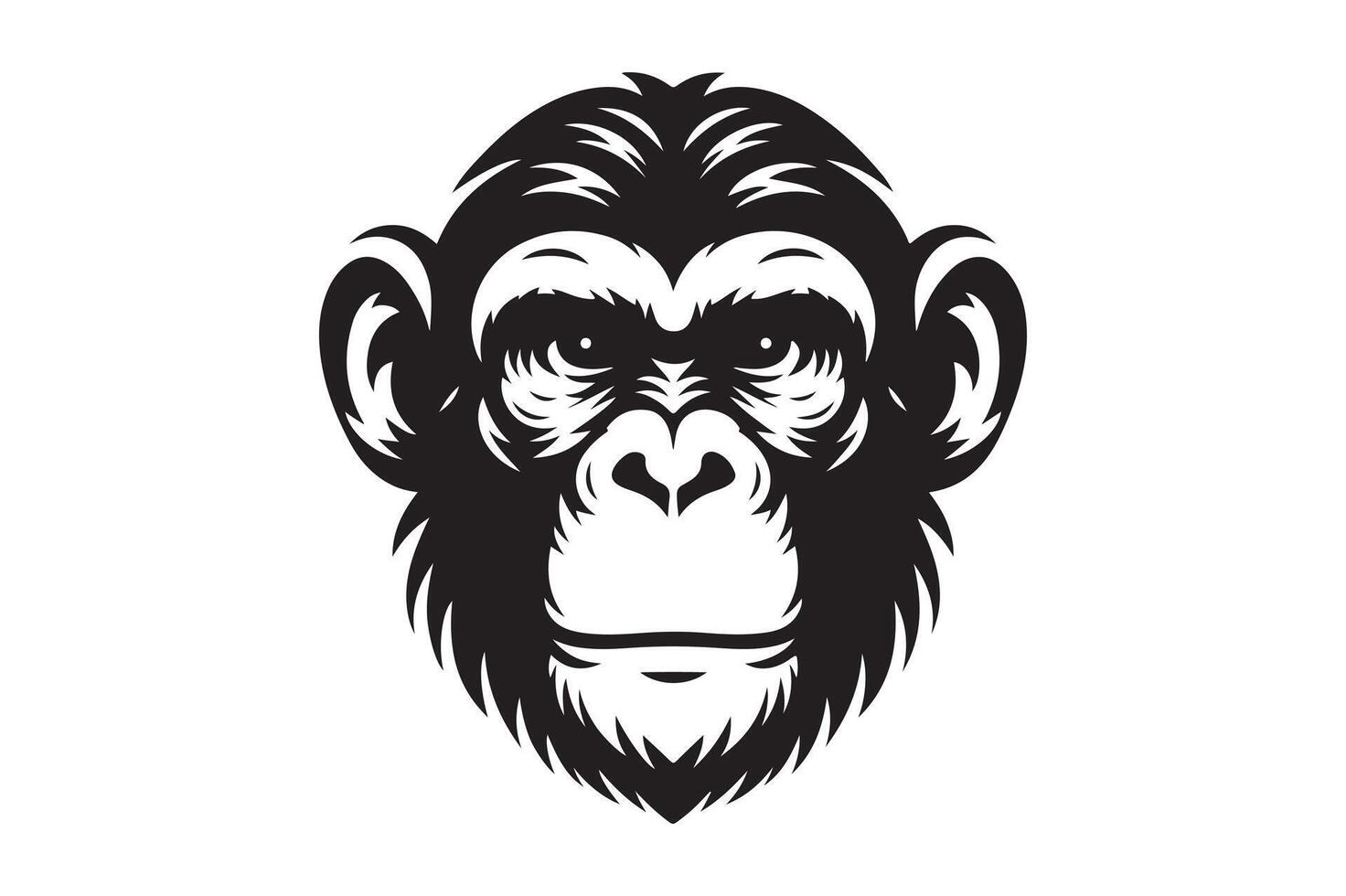 Monkey head silhouette illustrator vector