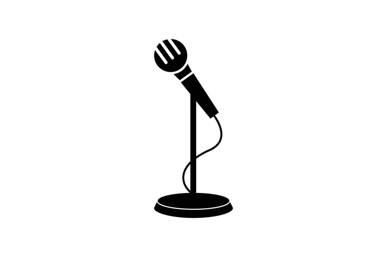 Microphone silhouette illustration vector