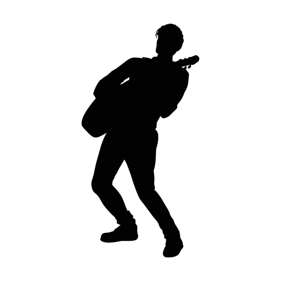 A man playing guitar silhouette vector