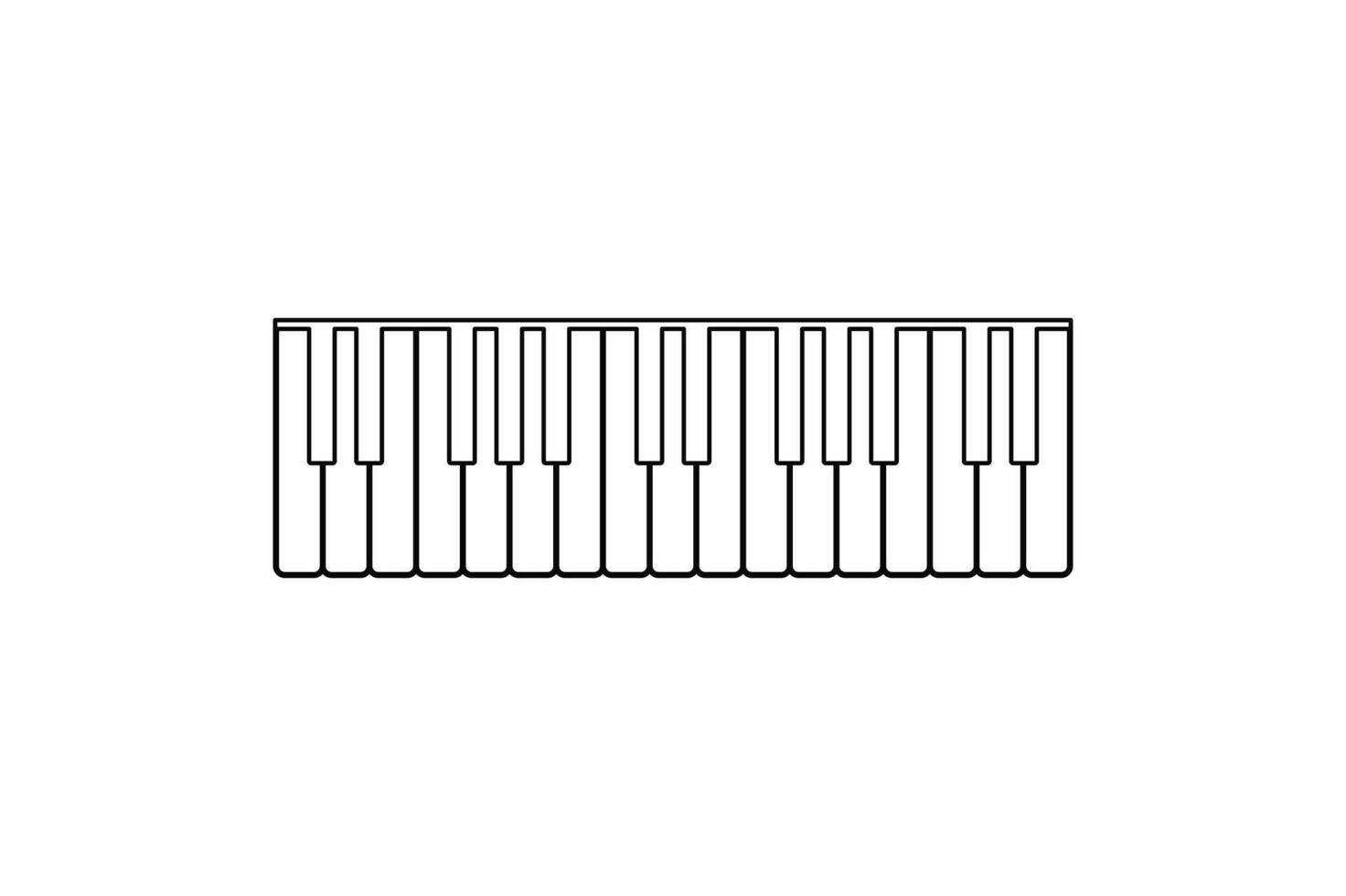 Musical keyboard, silhouette image vector